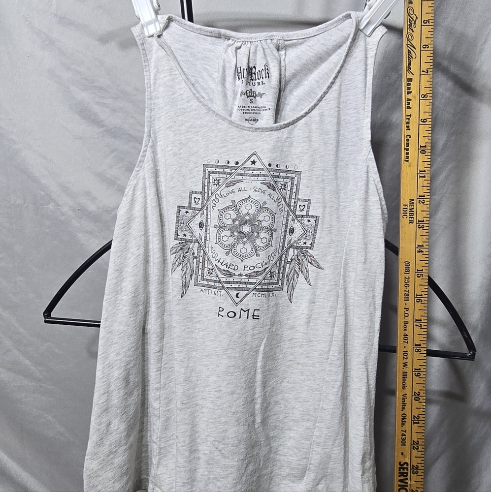 Hard Rock Couture Women's Light Gray Graphic Tank Top